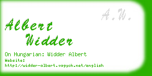 albert widder business card